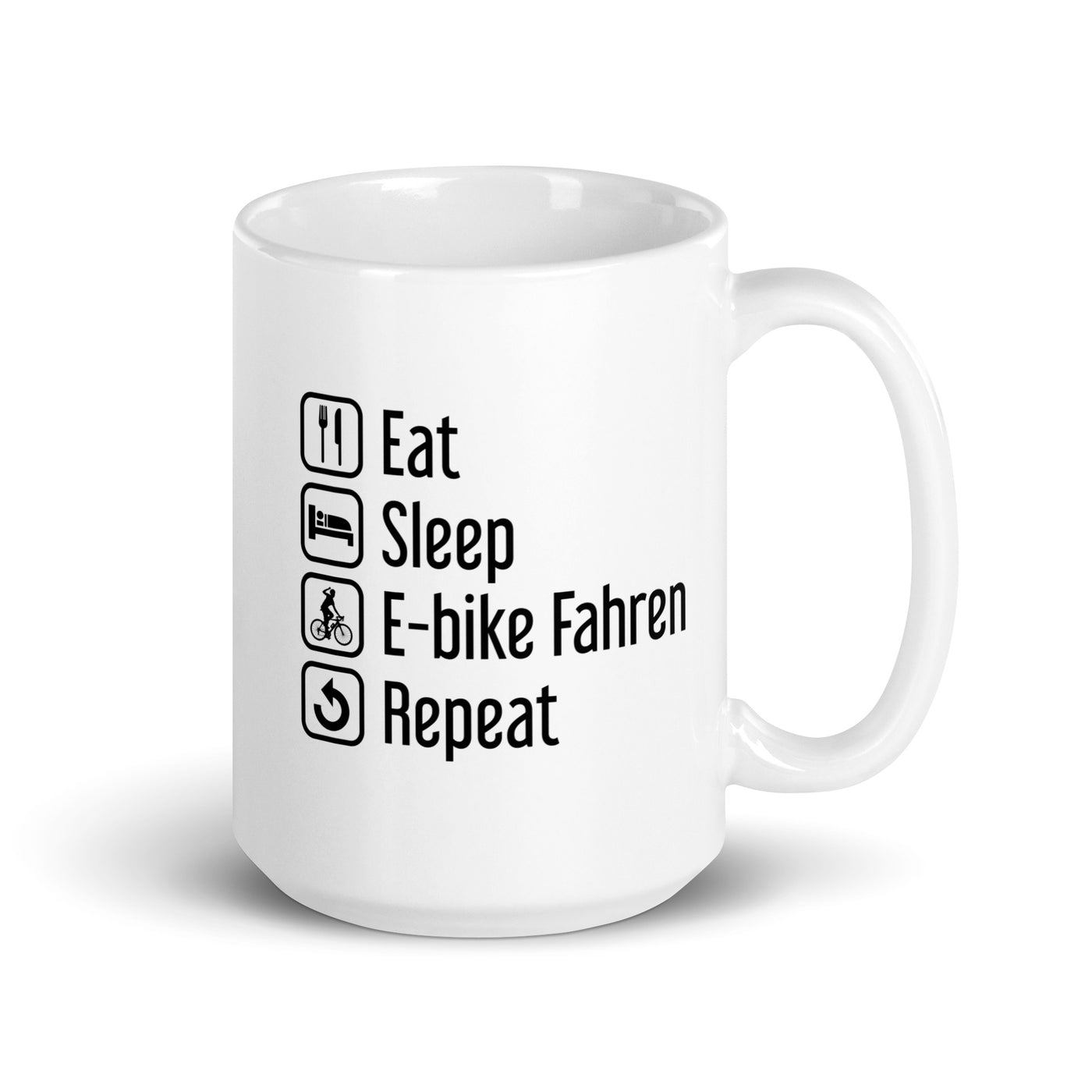 Eat Sleep E-Bike Fahren Repeat - Tasse e-bike 15oz