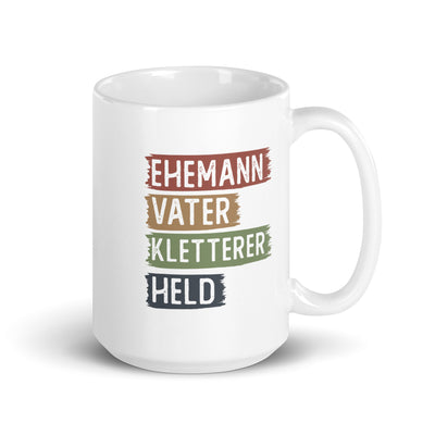 Ehemann, Vater, Kletterer, Held - Tasse klettern 15oz