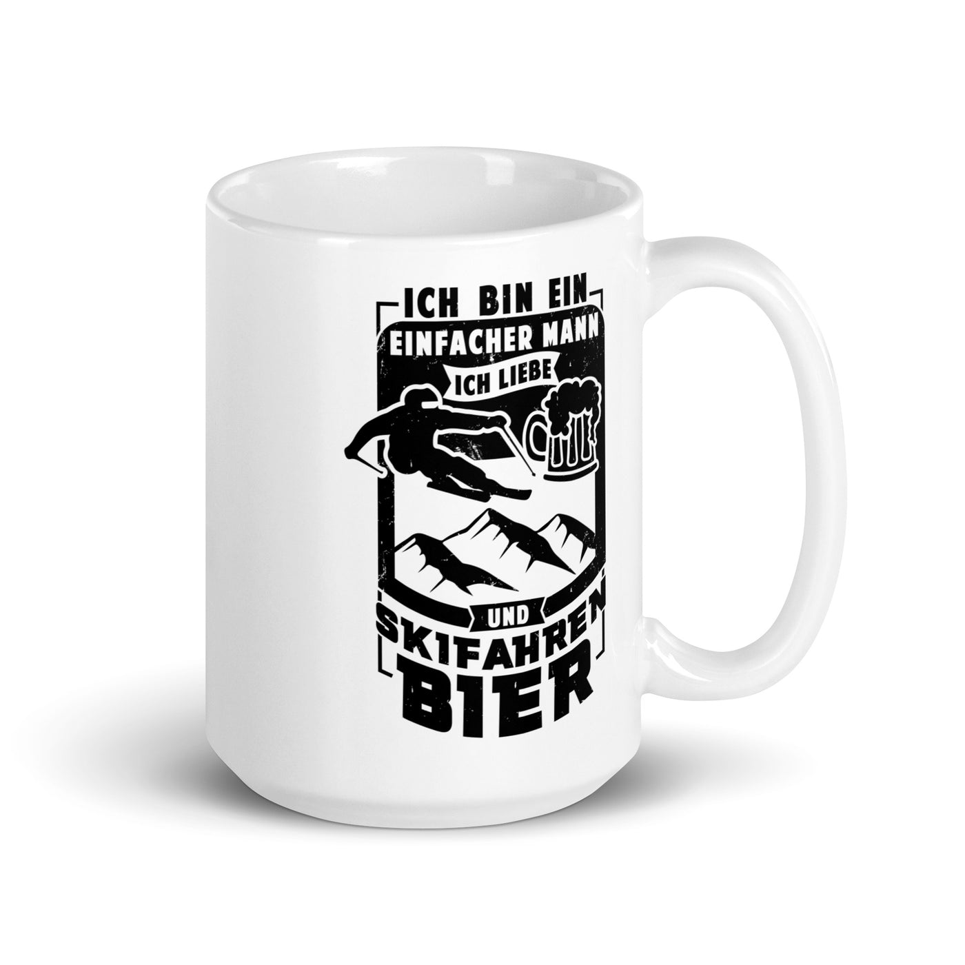 Einfacher Mann - Skifahren Und Bier - Tasse ski 15oz