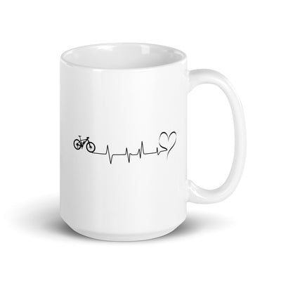 Heart - Heartbeat - Cycle - Tasse fahrrad 15oz