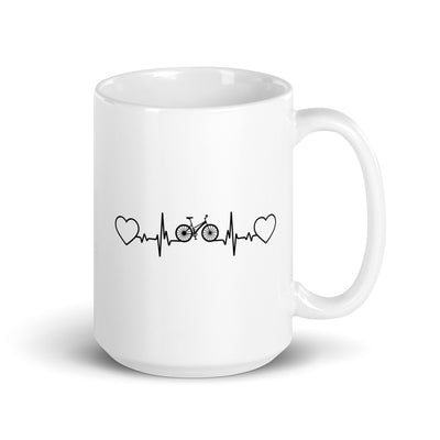 Heart - Heartbeat - Cycling - Tasse fahrrad 15oz