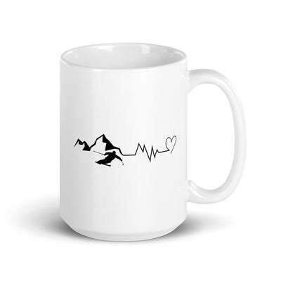 Heart - Heartbeat - Mountain - Skiing - Tasse ski 15oz