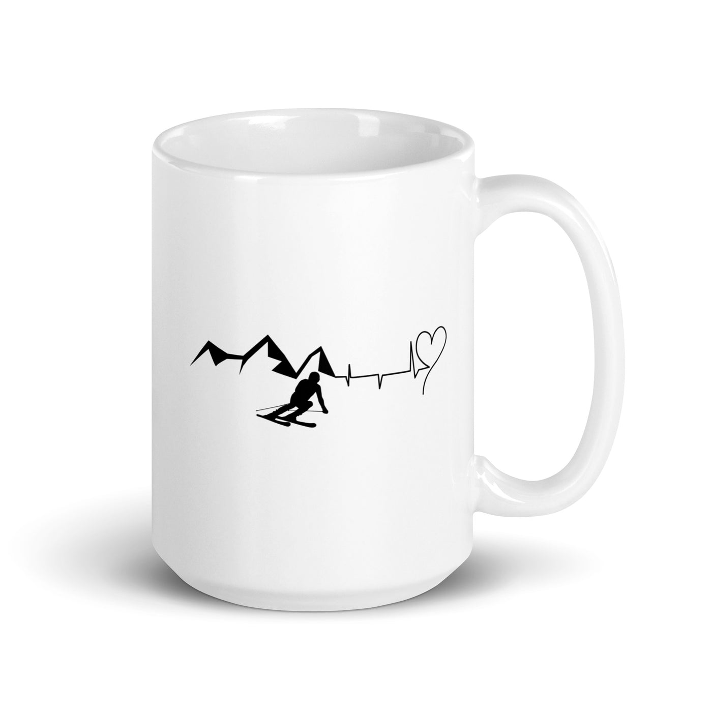 Heart - Heartbeat - Mountain - Skiing - Tasse ski 15oz