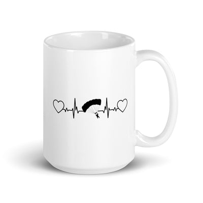 Heart - Heartbeat - Paragliding - Tasse berge 15oz