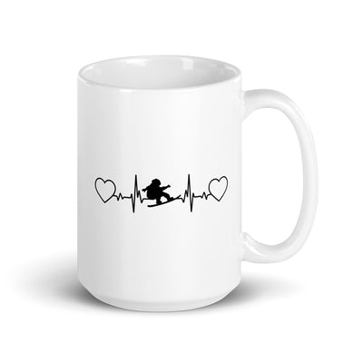 Heart - Heartbeat - Snowboarding - Tasse snowboarden 15oz