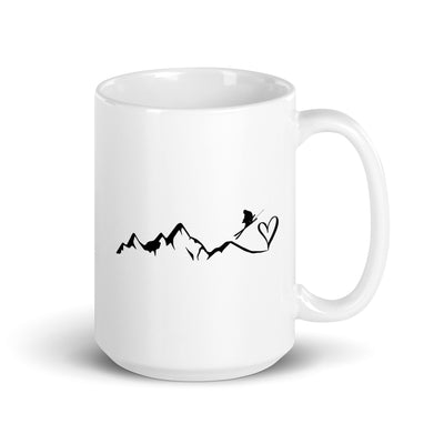 Heart - Mountain - Skiing - Tasse ski 15oz