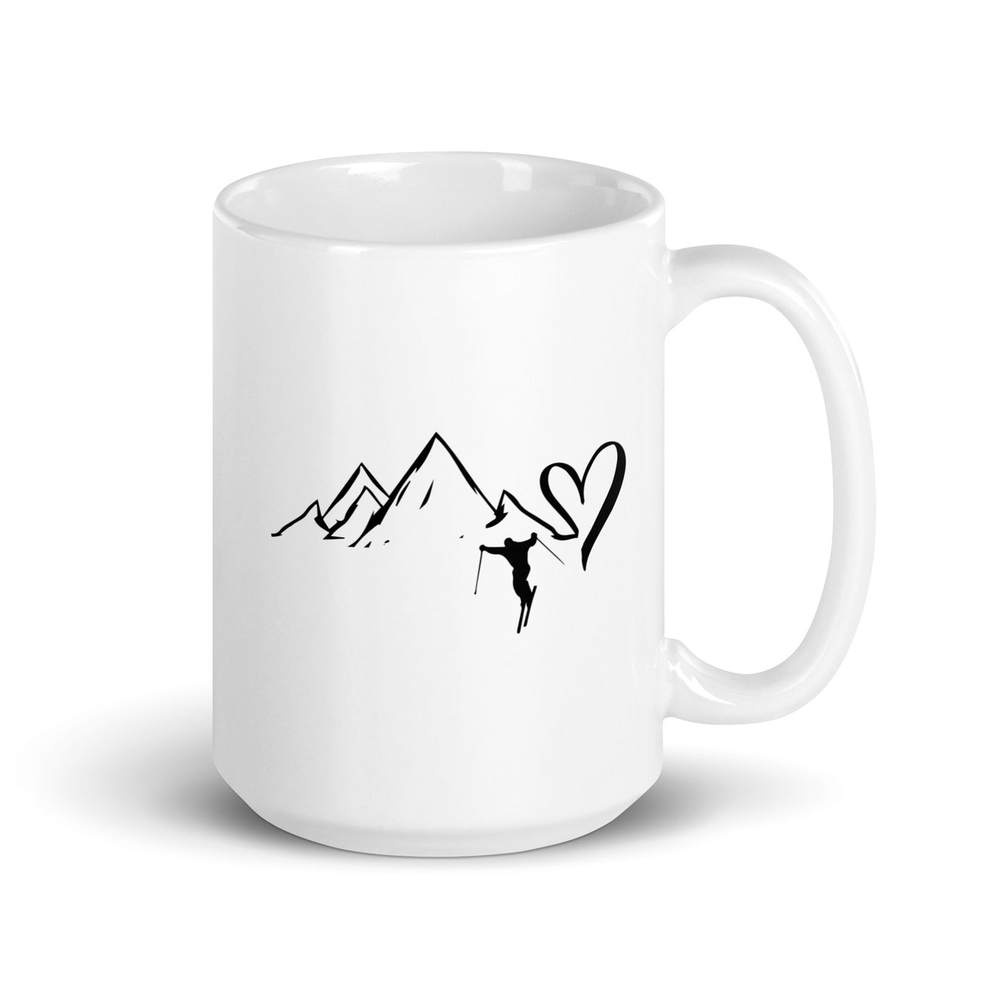 Heart - Mountain - Skiing - Tasse ski 15oz