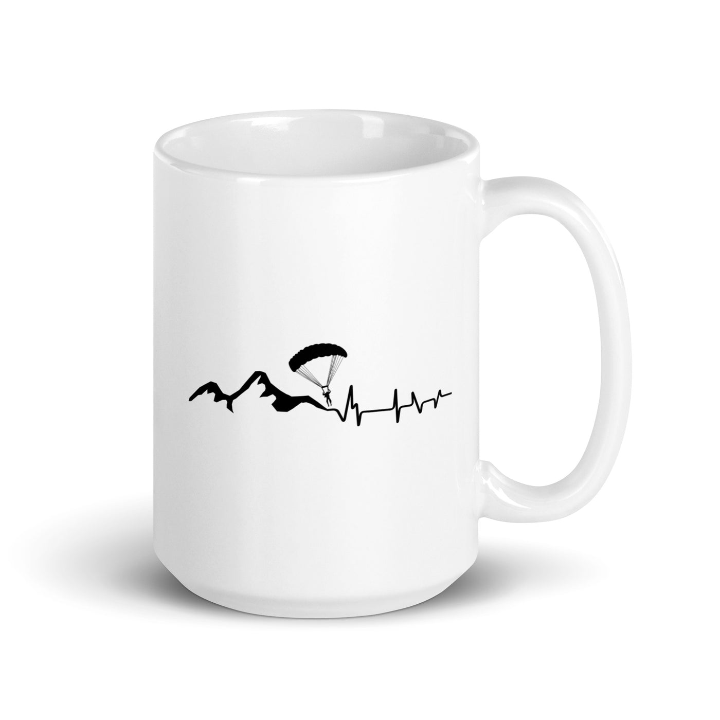 Heartbeat - Mountain - Paragliding - Tasse berge 15oz