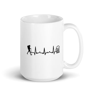 Heartbeat Beer And Hiking - Tasse wandern 15oz