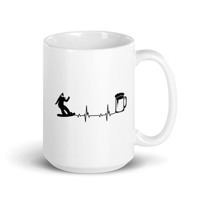 Heartbeat Beer And Snowboarding - Tasse snowboarden 15oz