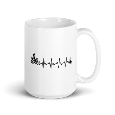 Heartbeat Coffee And Cycling - Tasse fahrrad 15oz