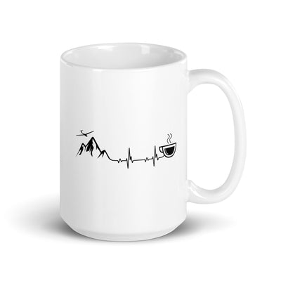 Heartbeat Coffee And Sailplane - Tasse berge 15oz