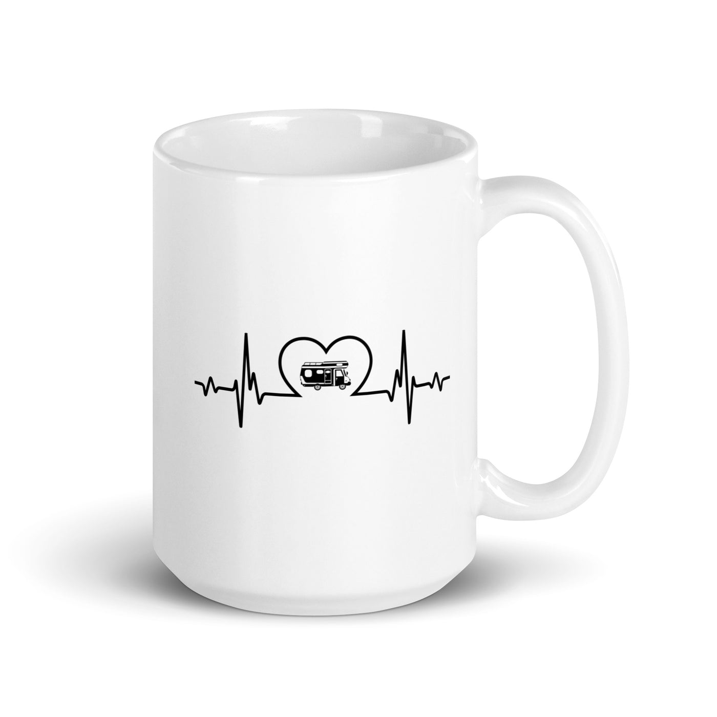 Heartbeat Heart And Camping 2 - Tasse camping 15oz