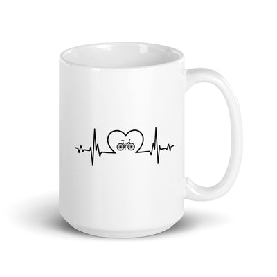 Heartbeat Heart And Cycling - Tasse fahrrad 15oz