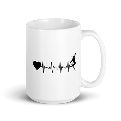 Heartbeat Heart And Skiing - Tasse ski 15oz