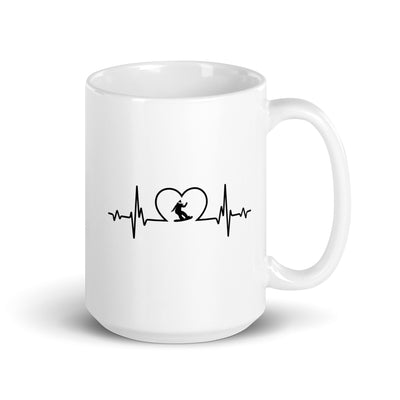 Heartbeat Heart And Snowboarding 1 - Tasse snowboarden 15oz