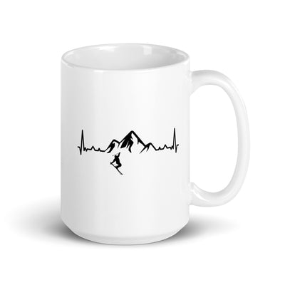 Heartbeat Mountain 1 And Skiing - Tasse ski 15oz