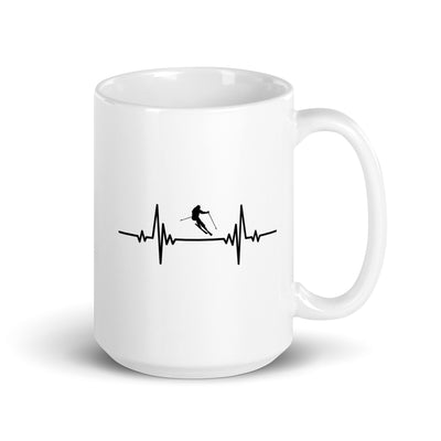 Heartbeat Skiing Downhill - Tasse ski 15oz