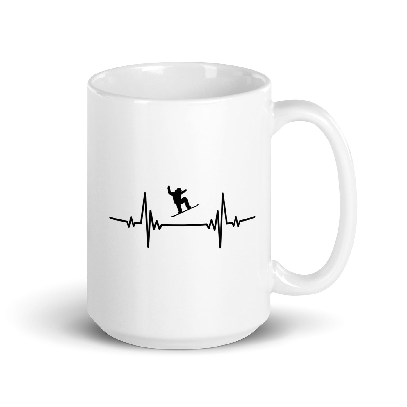 Heartbeat Snowboarder Jumping - Tasse snowboarden 15oz