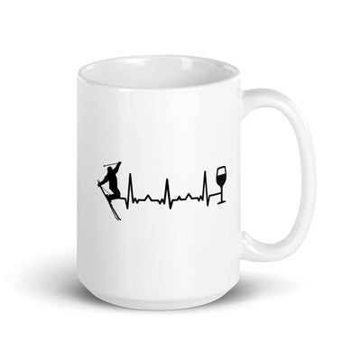 Heartbeat Wine And Skiing - Tasse ski 15oz