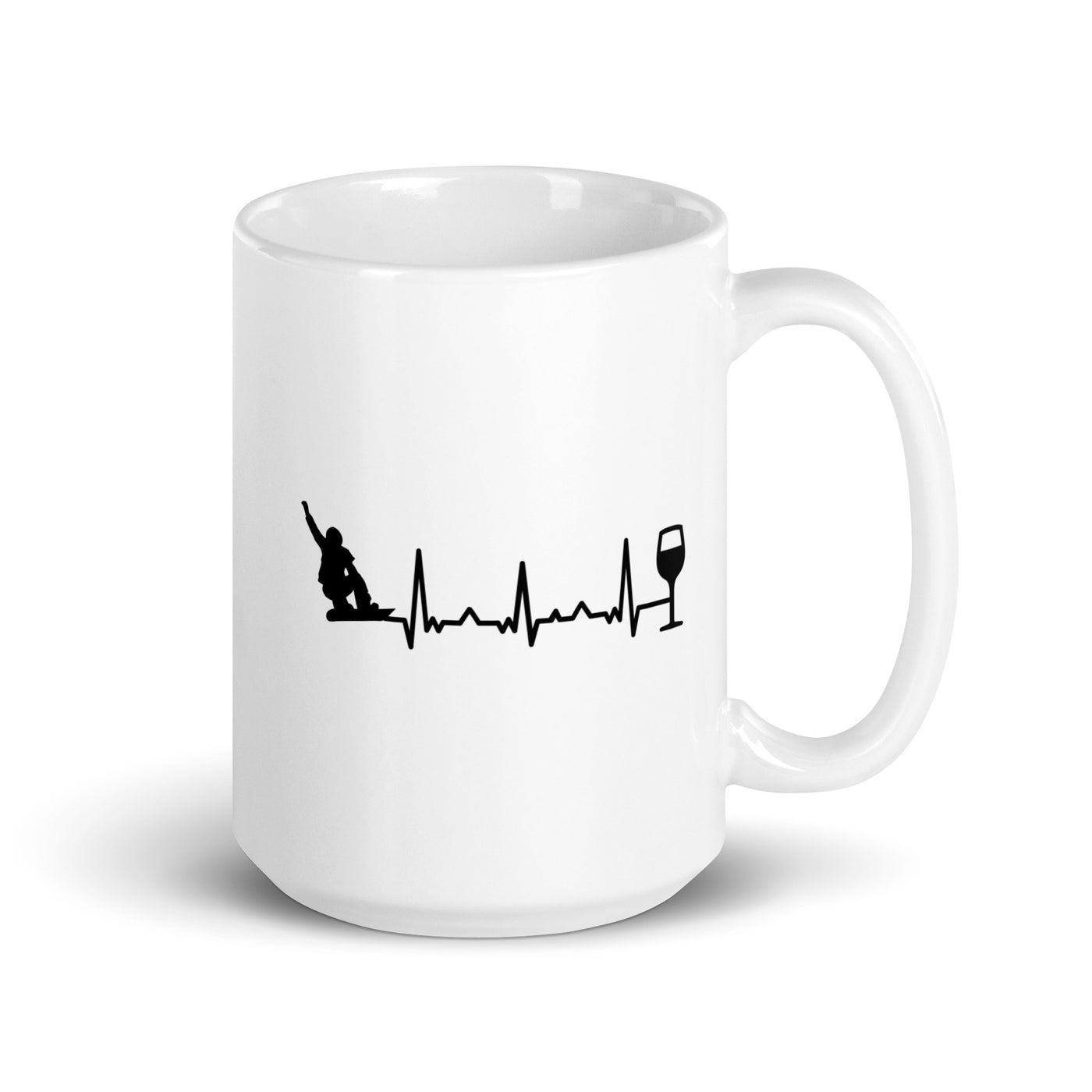 Heartbeat Wine And Snowboarding - Tasse snowboarden 15oz