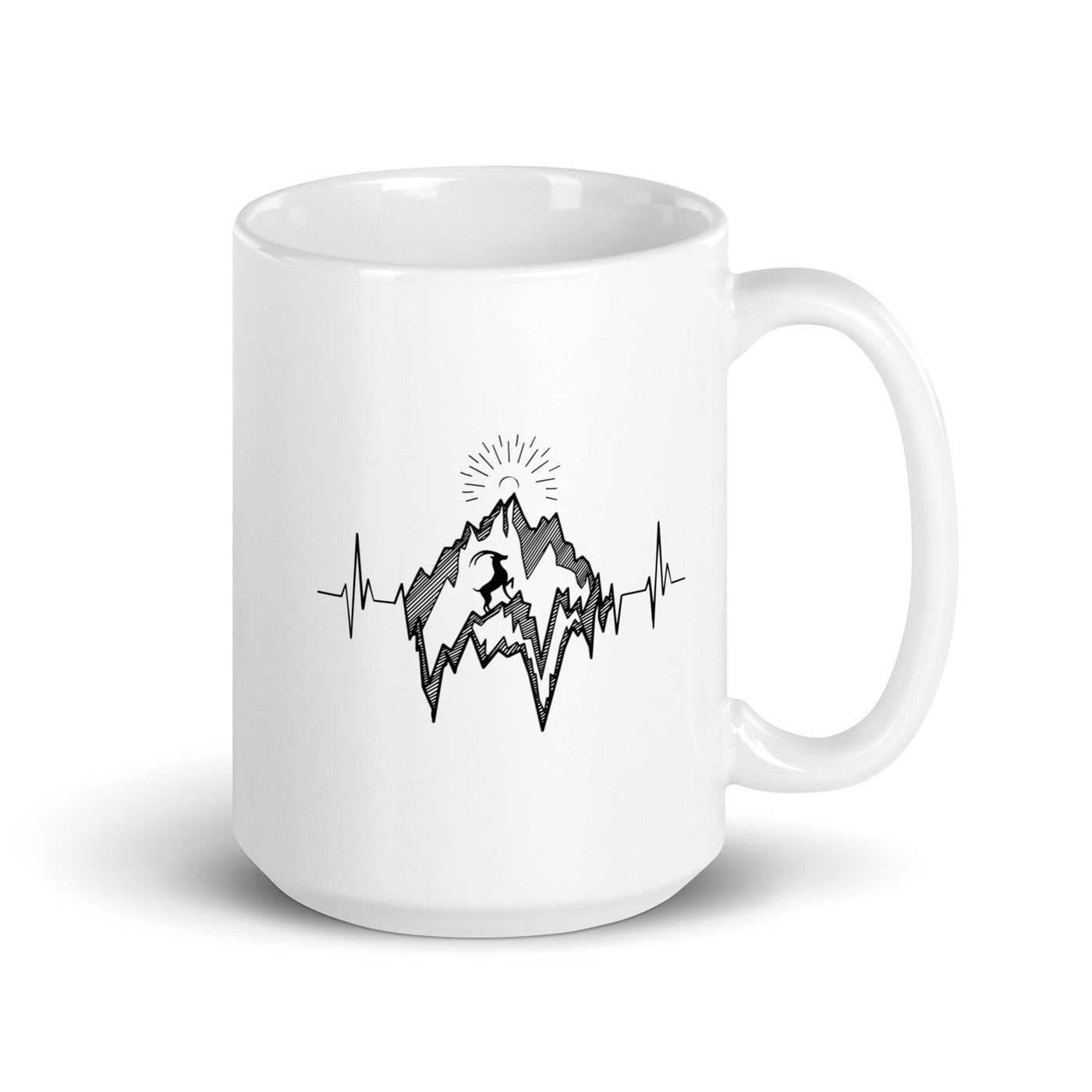 Herzschlag Alpensteinbock - Tasse berge 15oz