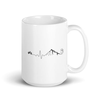 Herzschlag Berge, Bike Und Bier - Tasse mountainbike 15oz