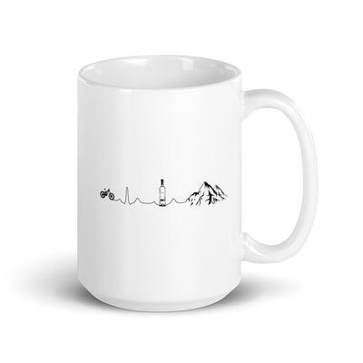 Herzschlag Berge, Bike Und Wein - Tasse mountainbike 15oz