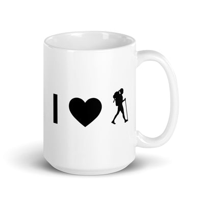 I Heart And Female Hiking - Tasse wandern 15oz