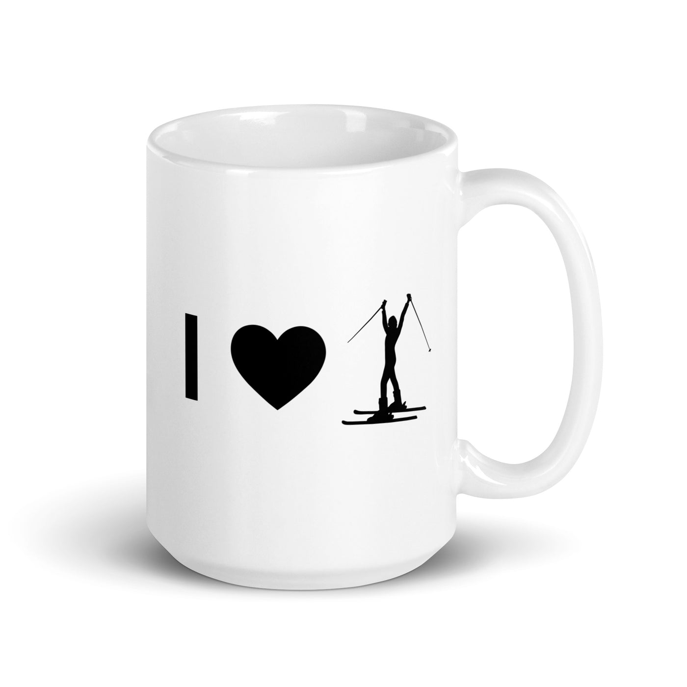 I Heart And Female Skiing - Tasse ski 15oz