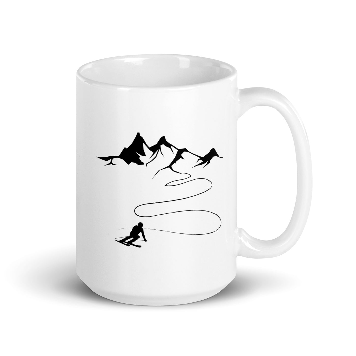 Mountain - Curve Line - Skiing - Tasse ski 15oz