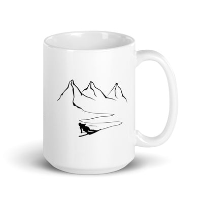 Mountain - Curve Line - Skiing (13) - Tasse ski 15oz