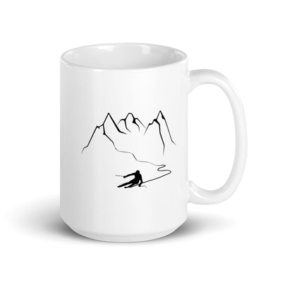 Mountain - Curve Line - Skiing (14) - Tasse ski 15oz