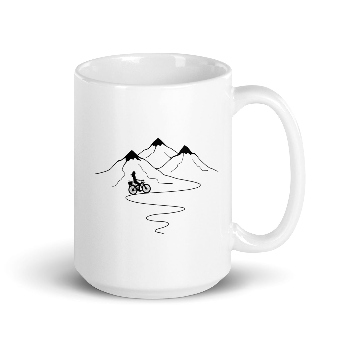 Mountain Trail Curves And Cycling - Tasse fahrrad 15oz