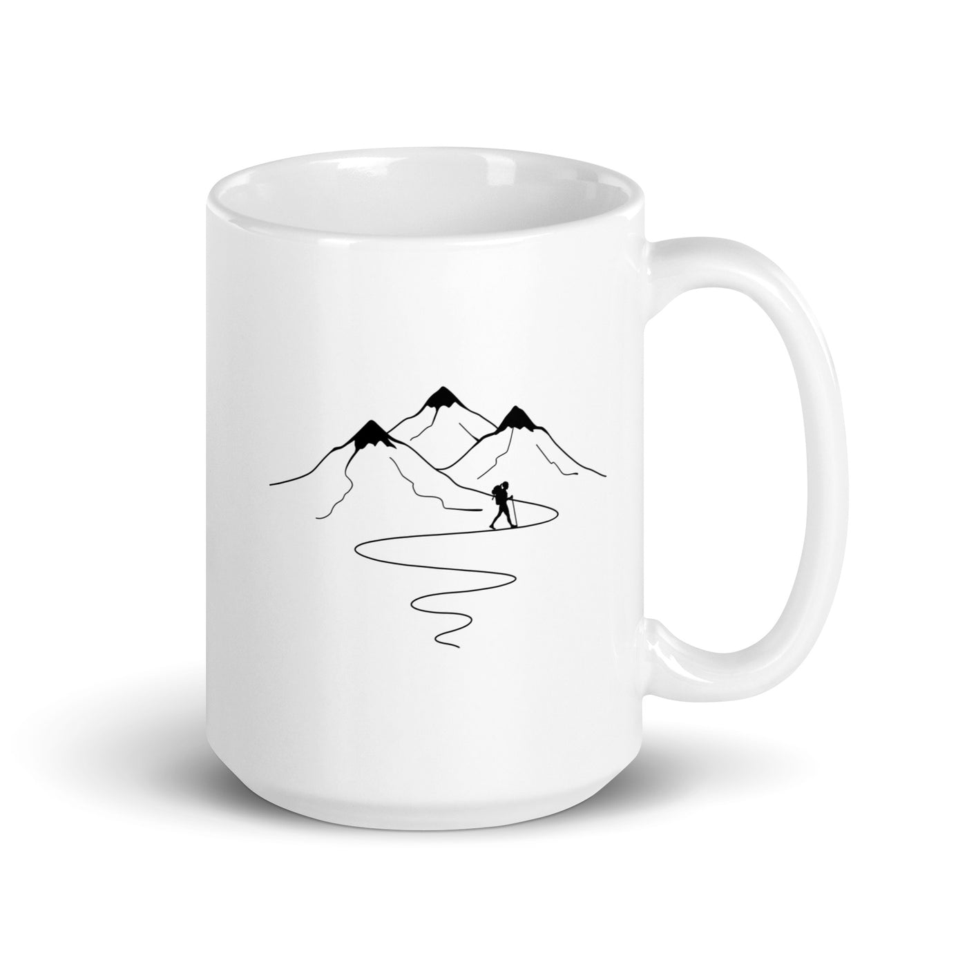 Mountain Trail Curves And Hiking - Tasse wandern 15oz