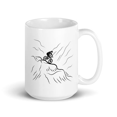 Mountainbiker Fährt Downhill 2 - Tasse mountainbike 15oz