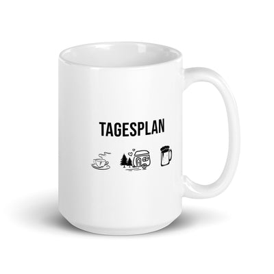 Tagesplan Kaffee, Camping Und Bier - Tasse camping 15oz