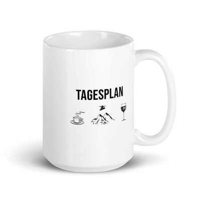 Tagesplan Kaffee, Snowboarden Und Wein - Tasse snowboarden 15oz