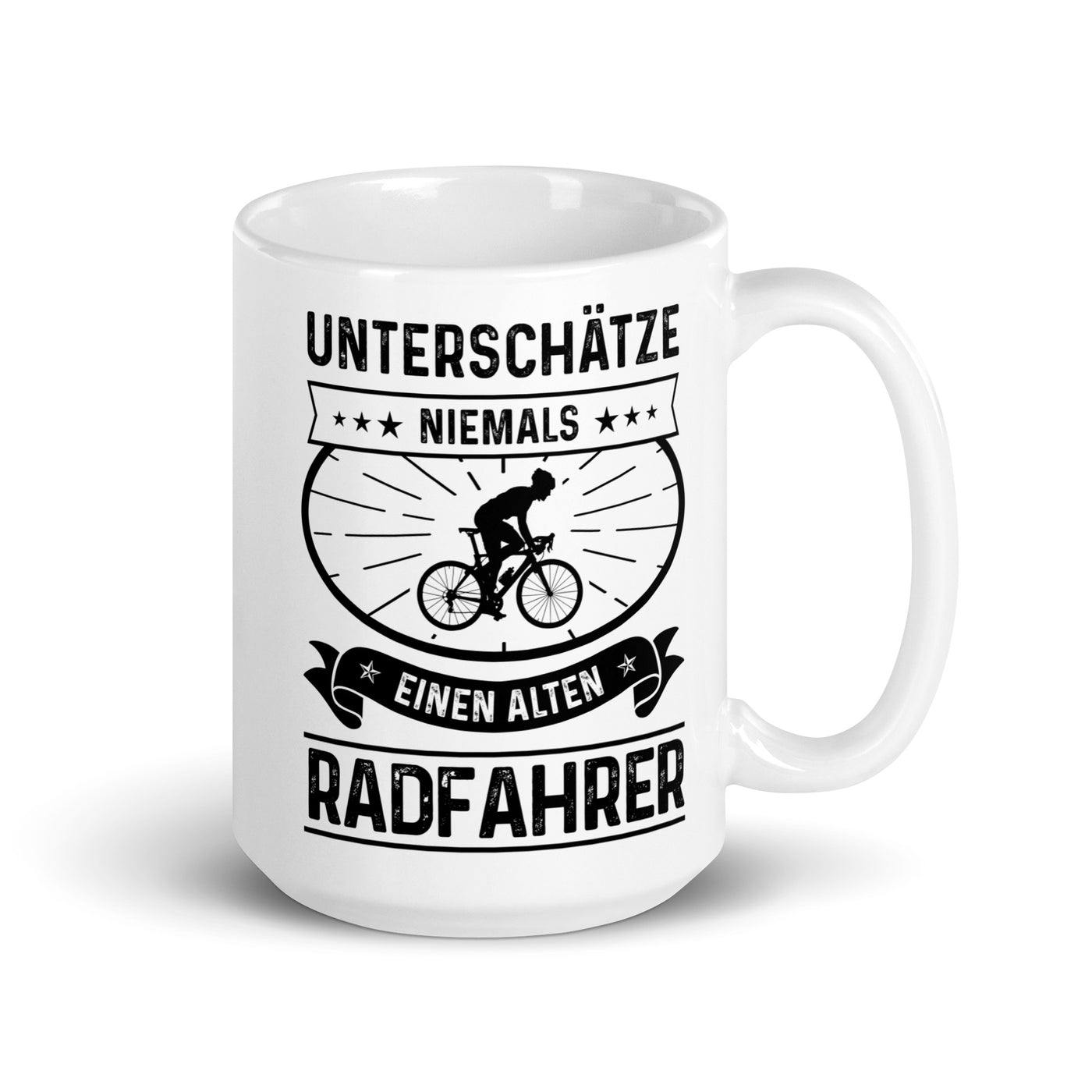 Unterschatze Niemals Einen Alten Radfahrer - Tasse fahrrad 15oz