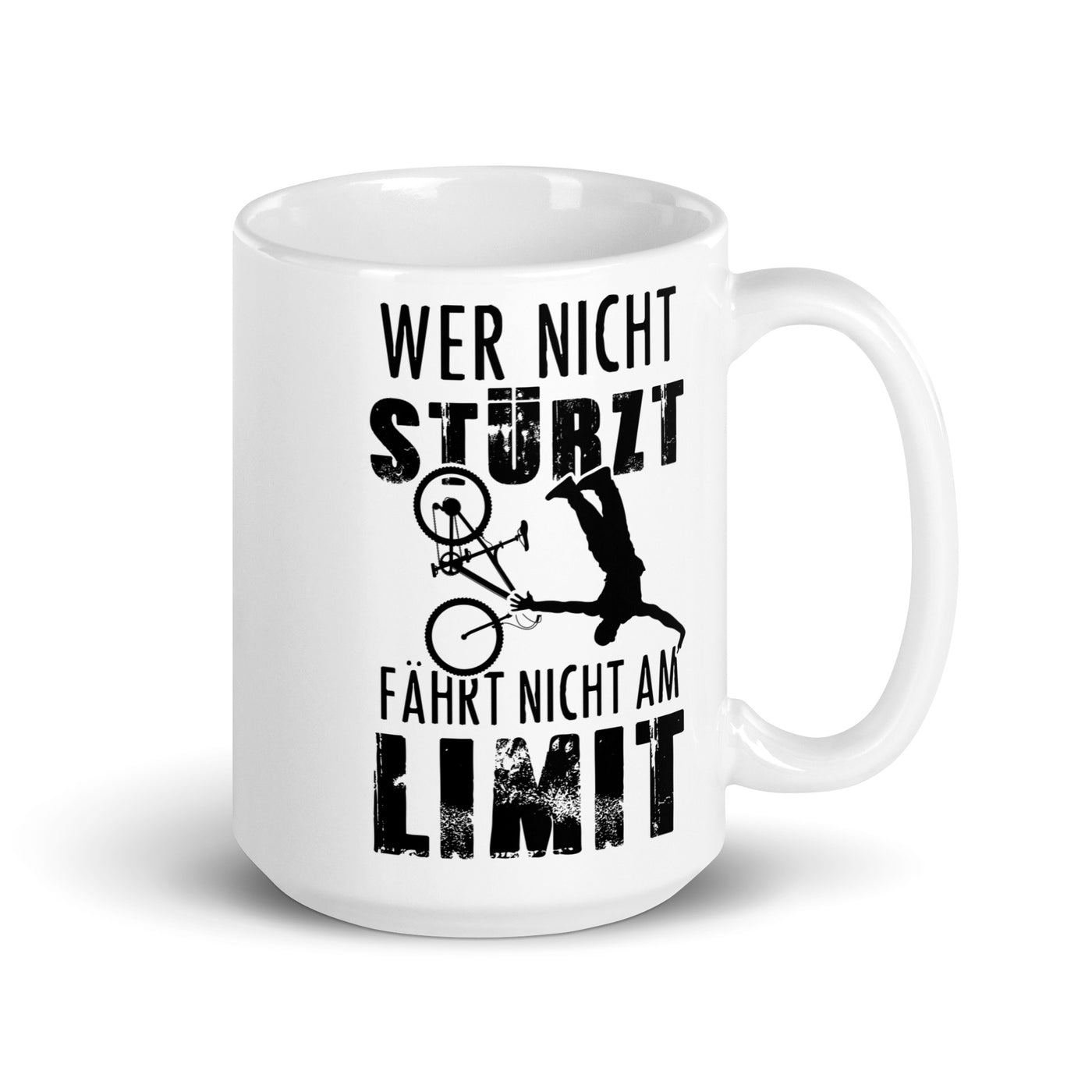 Wer Nicht Stürzt - Fährt Nicht Am Limit - Tasse mountainbike 15oz