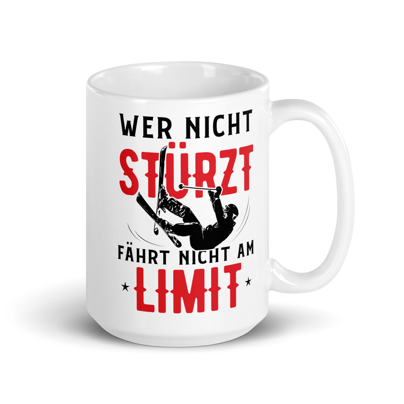 Wer Nicht Stürzt Fährt Nicht Am Limit - Tasse ski 15oz