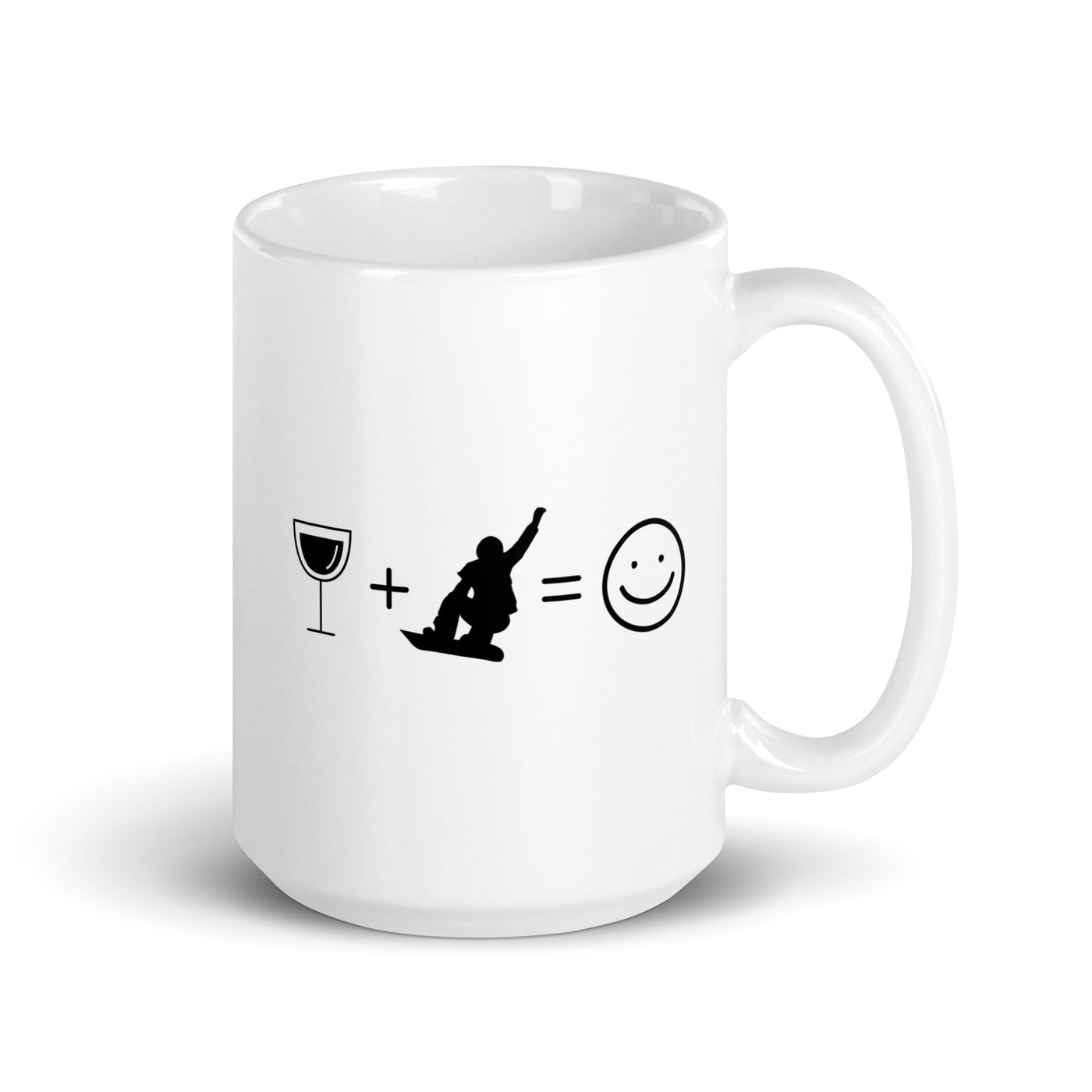 Wine Smile Face And Snowboarding - Tasse snowboarden 15oz