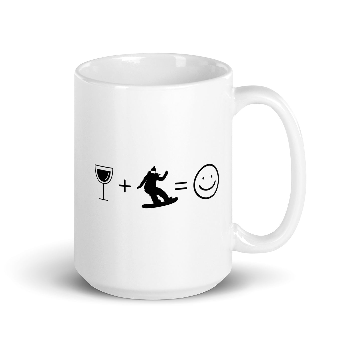 Wine Smile Face And Snowboarding 1 - Tasse snowboarden 15oz