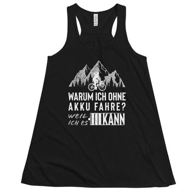 Warum ich ohne Akku fahre - Damen Tanktop fahrrad mountainbike Schwarz