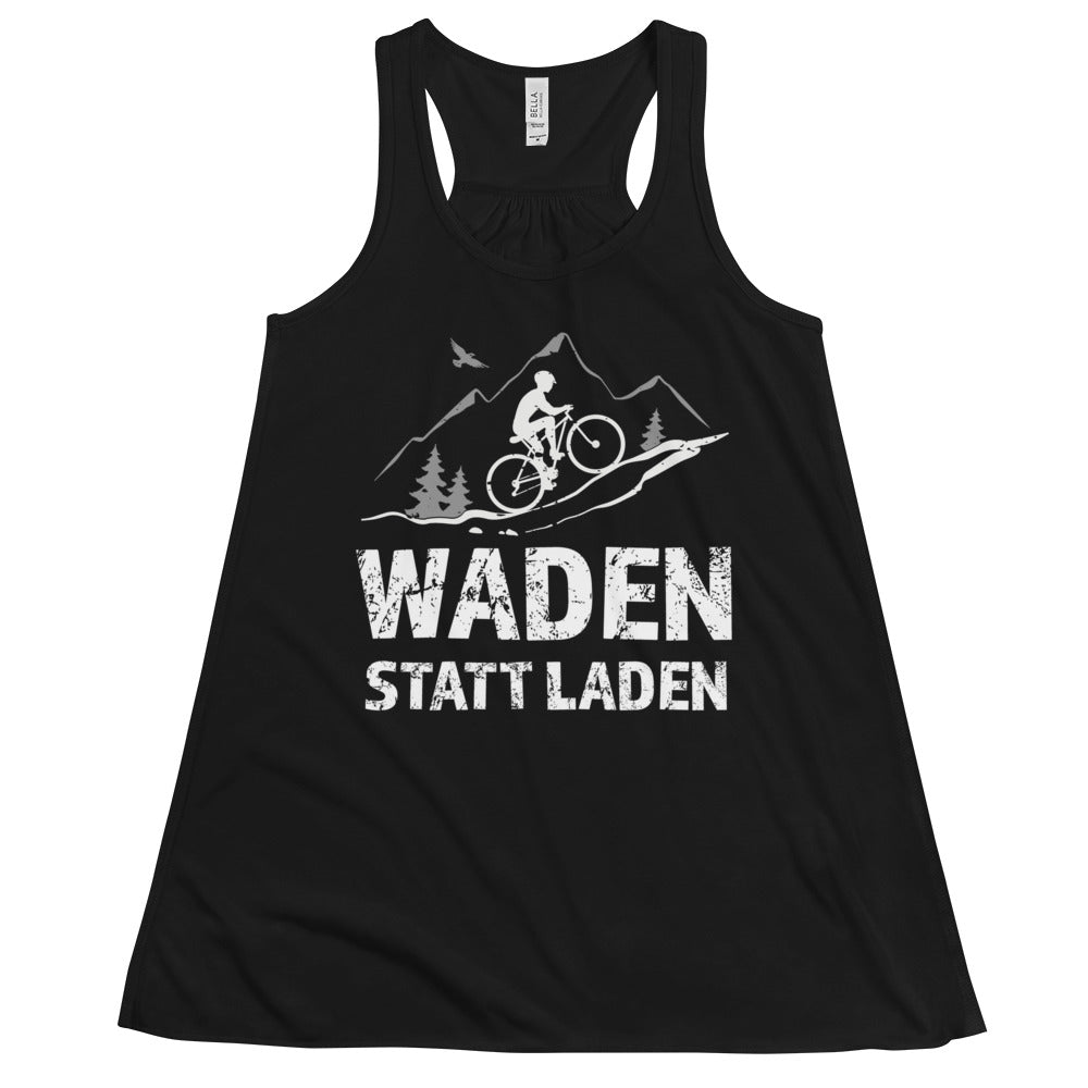 Waden statt laden - Damen Tanktop fahrrad mountainbike Schwarz