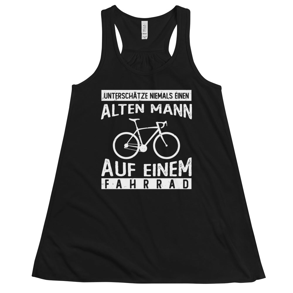 Alter Mann auf einem Fahrrad - Damen Tanktop fahrrad Schwarz