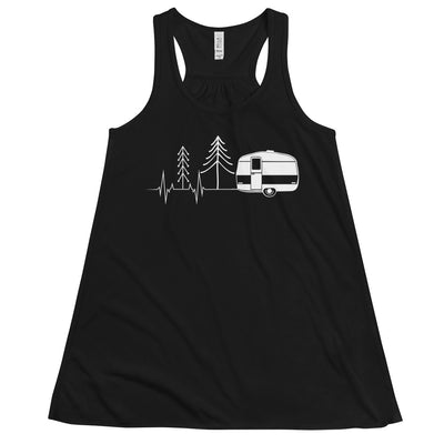 Herzschlag Wohnwagen - Damen Tanktop camping Schwarz