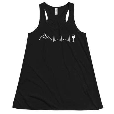 Heartbeat Wine and Mountain - Damen Tanktop berge Schwarz