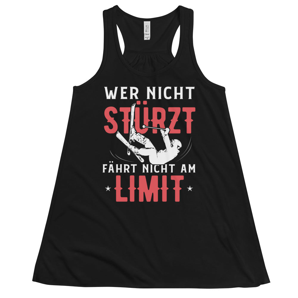 Wer nicht stürzt fährt nicht am Limit - Damen Tanktop ski Schwarz