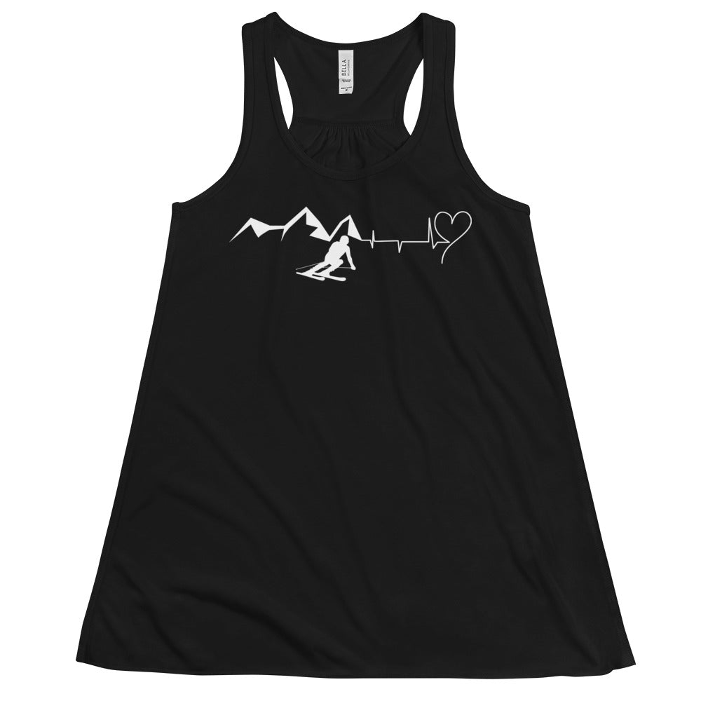 Heart - Heartbeat - Mountain - Skiing - Damen Tanktop ski Schwarz